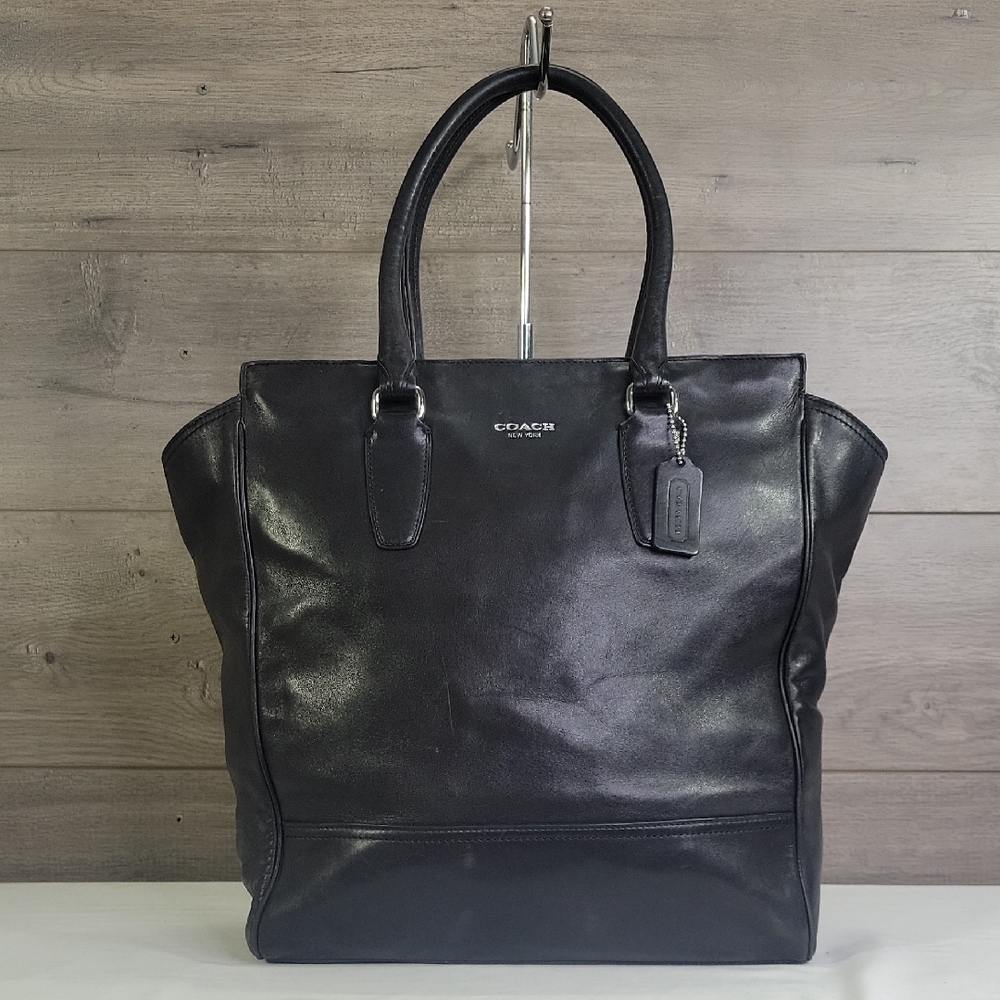 Coach Tanner Black Leather Tote Bag 19924